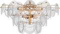 Loire Grande Flush Mount | Gild | Clear Strie Glass