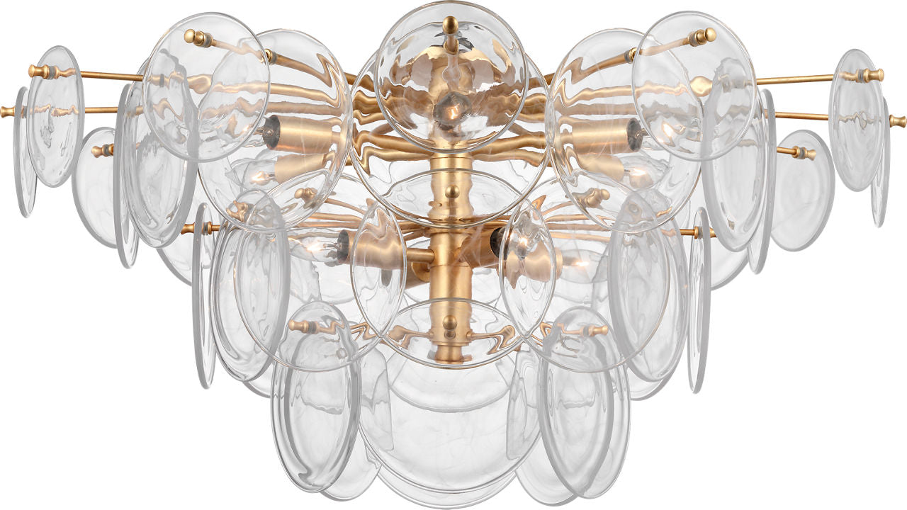 Loire Grande Flush Mount | Gild | Clear Strie Glass