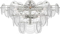 Loire Grande Flush Mount | Polished Nickel | Clear Strie Glass