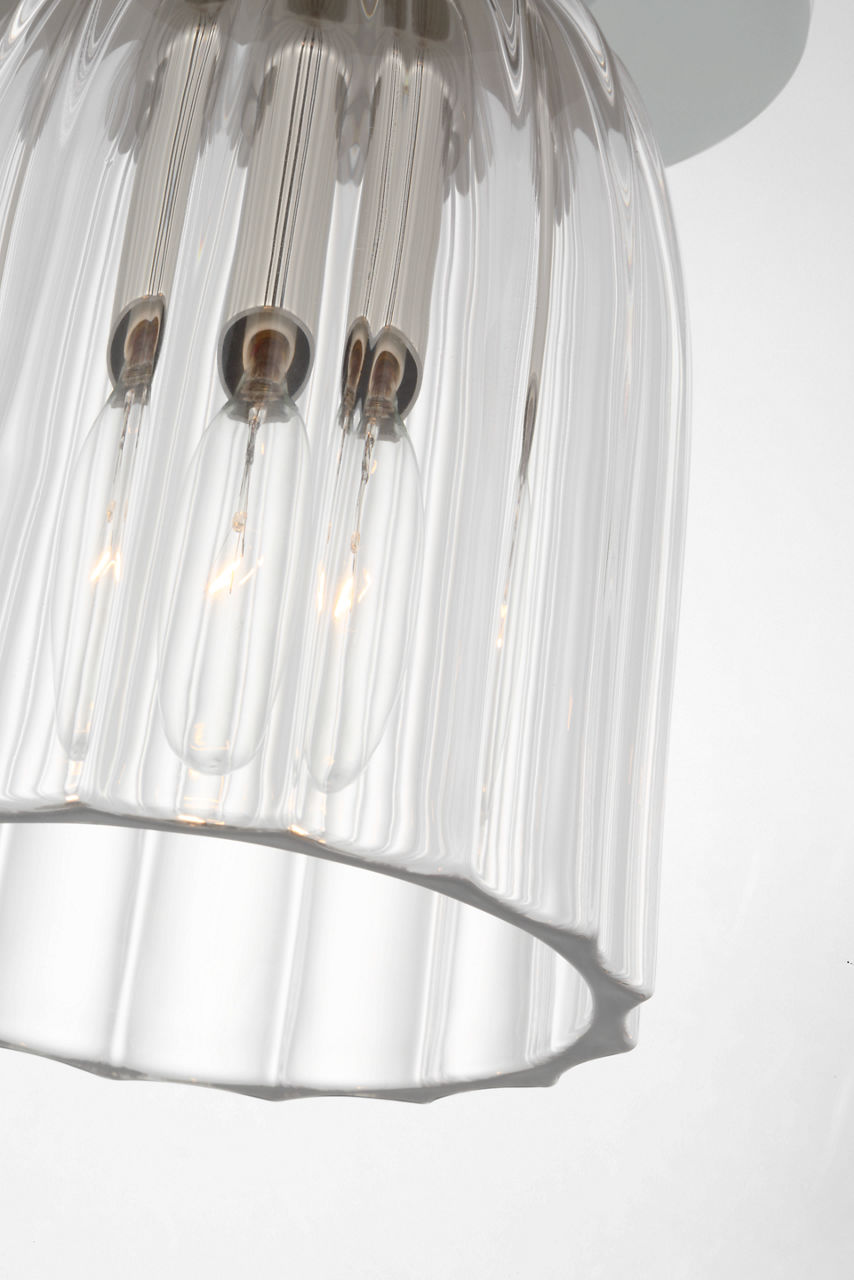 Asalea 5" Solitaire Flush Mount | Polished Nickel | Clear Glass