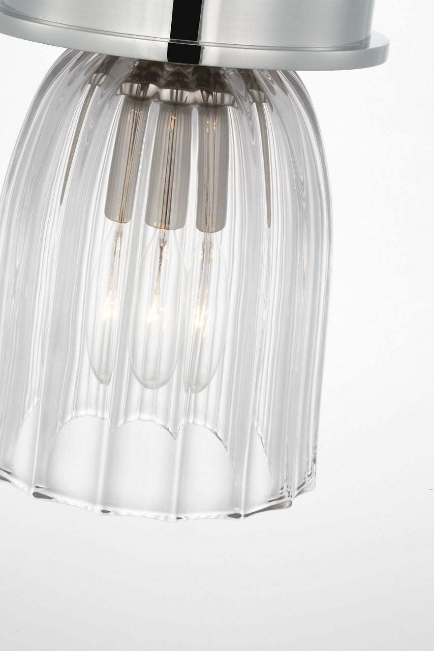 Asalea 5" Solitaire Flush Mount | Polished Nickel | Clear Glass