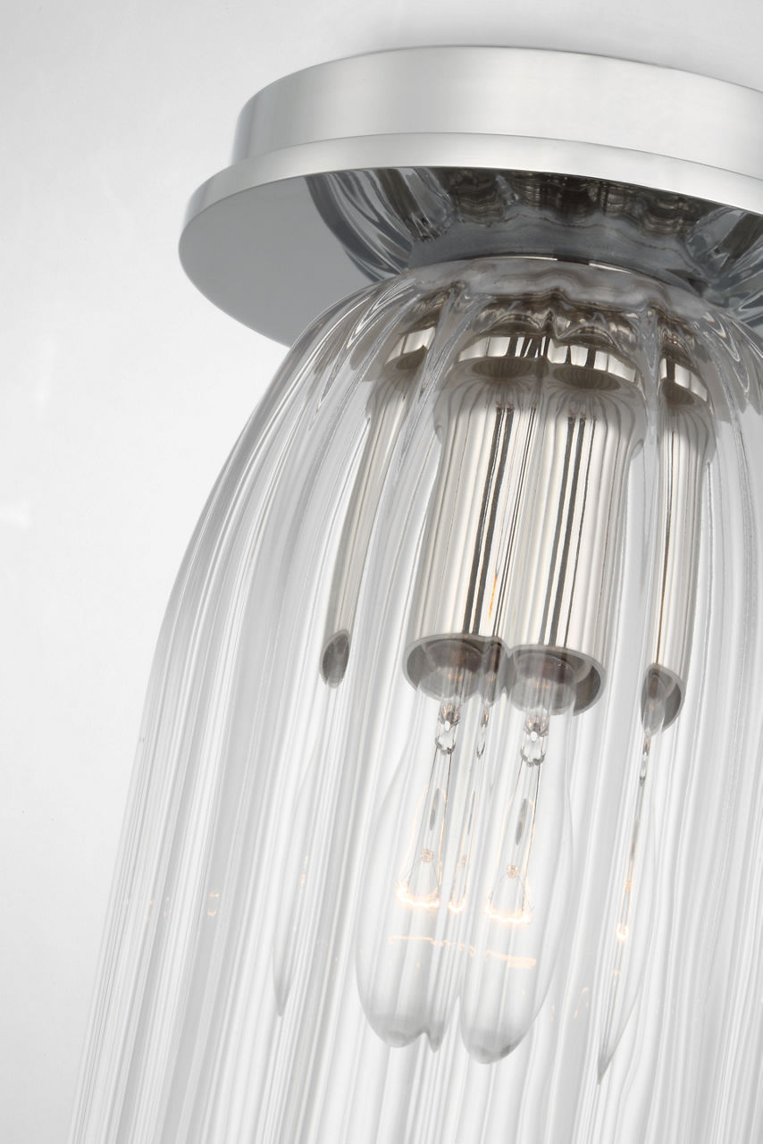 Asalea Monopoint Flush Mount | Polished Nickel | Clear Glass
