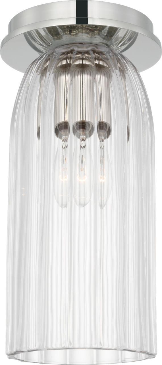 Asalea Monopoint Flush Mount | Polished Nickel | Clear Glass
