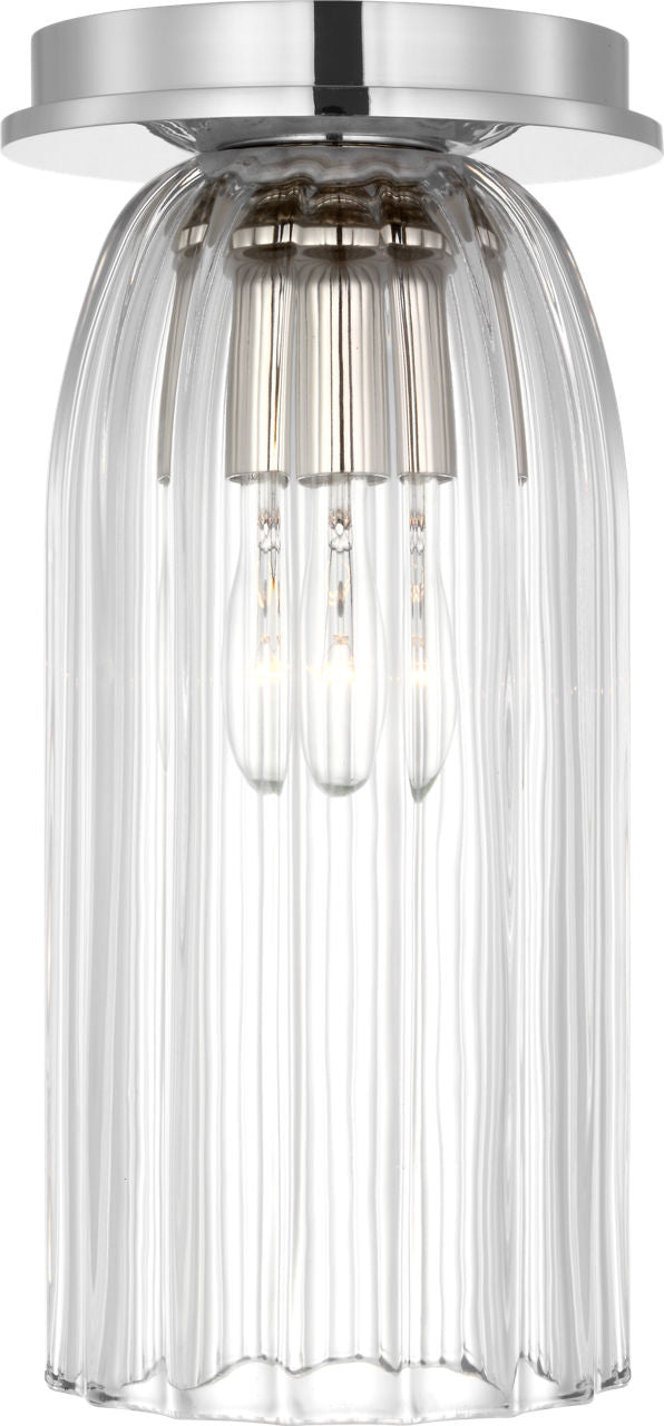 Asalea Monopoint Flush Mount | Polished Nickel | Clear Glass