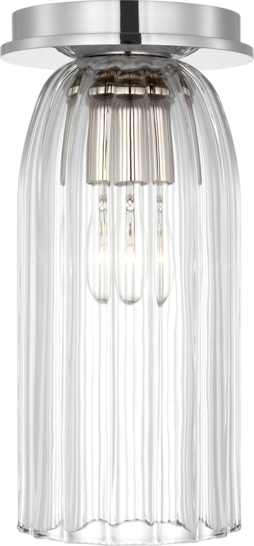 Asalea Monopoint Flush Mount | Polished Nickel | Clear Glass