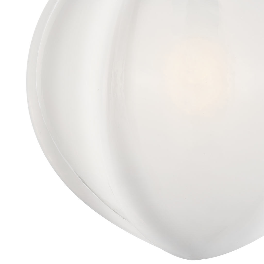 Rae 13" Pendant | Bronze | White Strie Glass