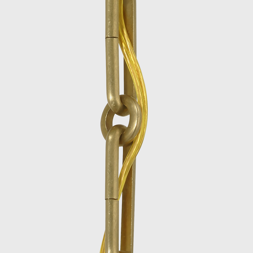 Rae 13" Pendant | Hand-Rubbed Antique Brass | White Strie Glass