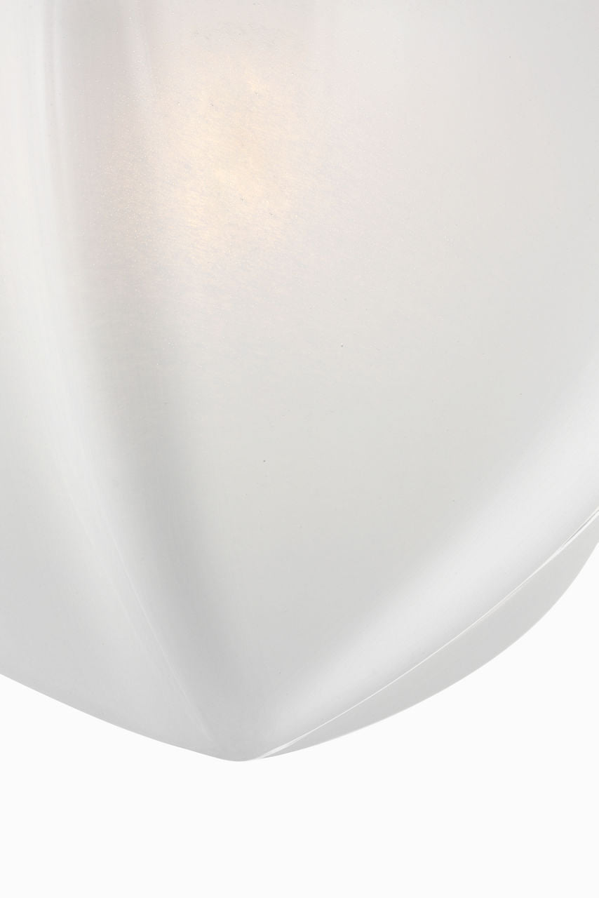 Rae 13" Pendant | Polished Nickel | White Strie Glass