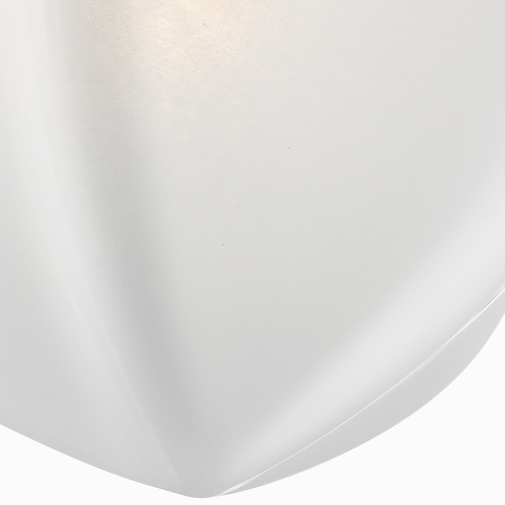 Rae 13" Pendant | Polished Nickel | White Strie Glass