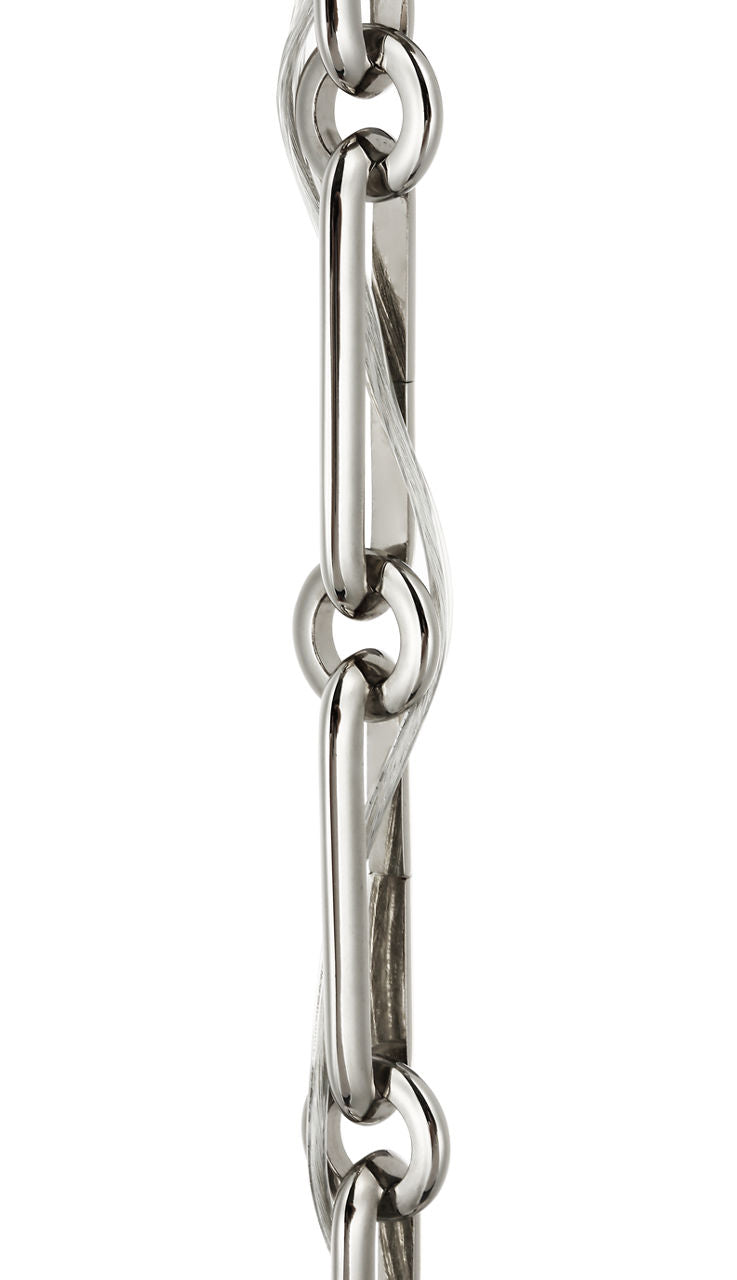 Rae 13" Pendant | Polished Nickel | White Strie Glass