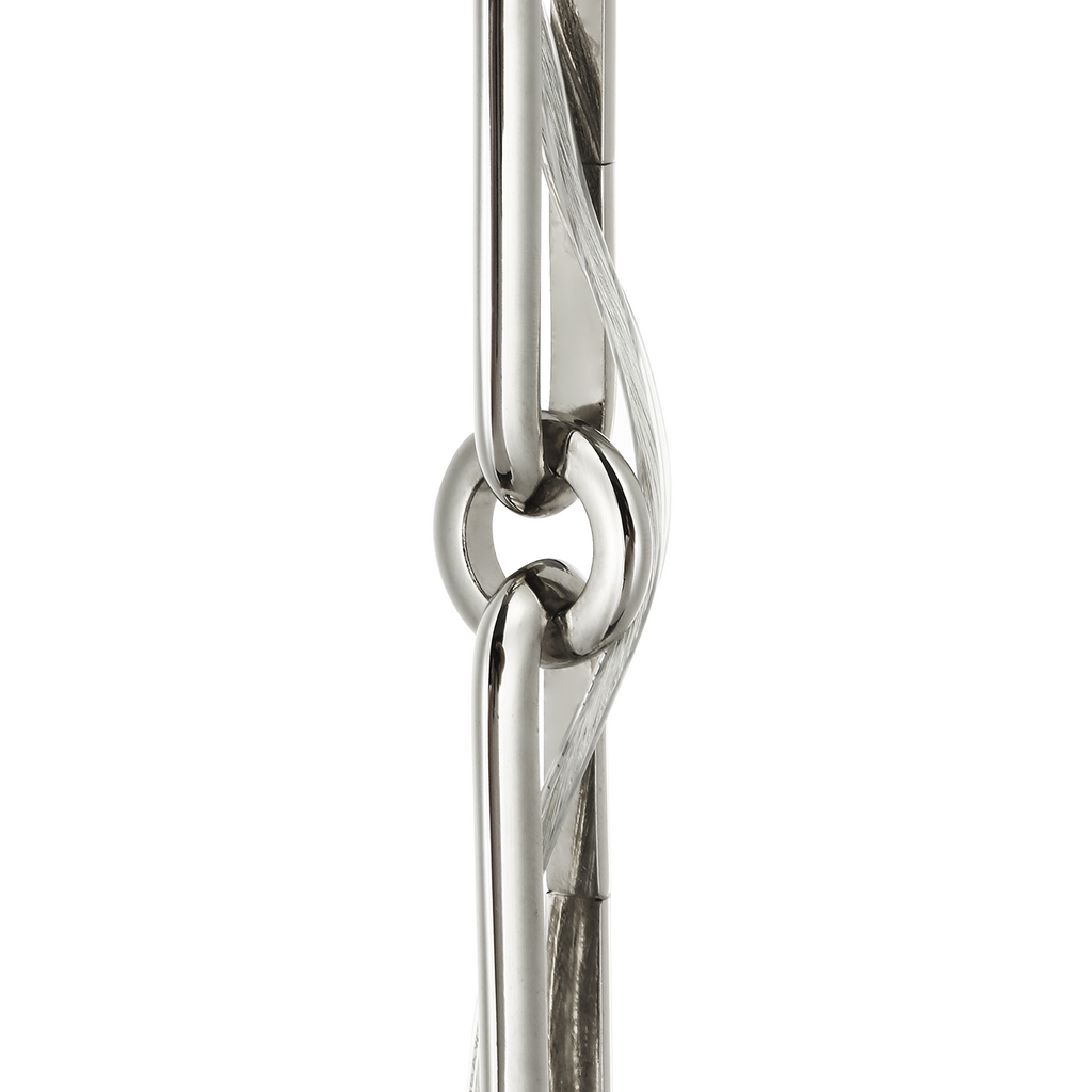 Rae 13" Pendant | Polished Nickel | White Strie Glass