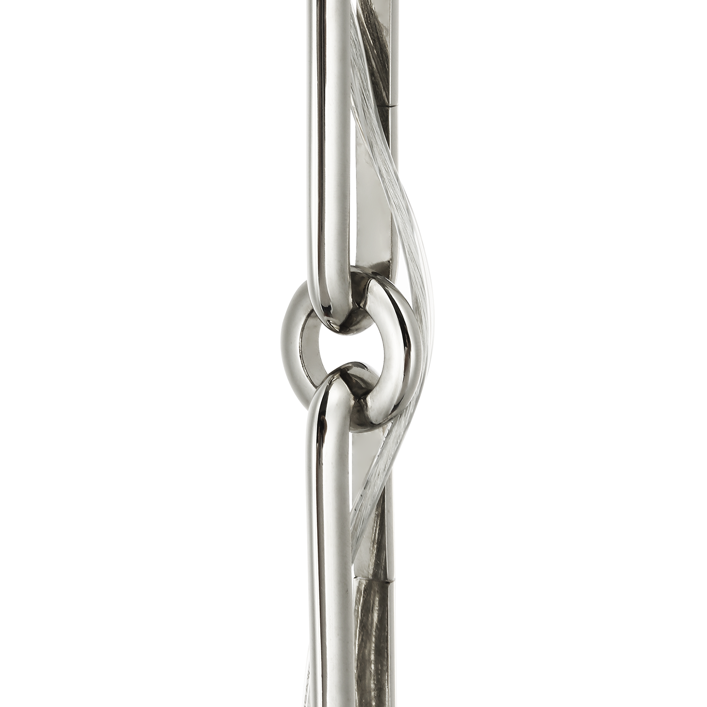 Rae 13" Pendant | Polished Nickel | White Strie Glass