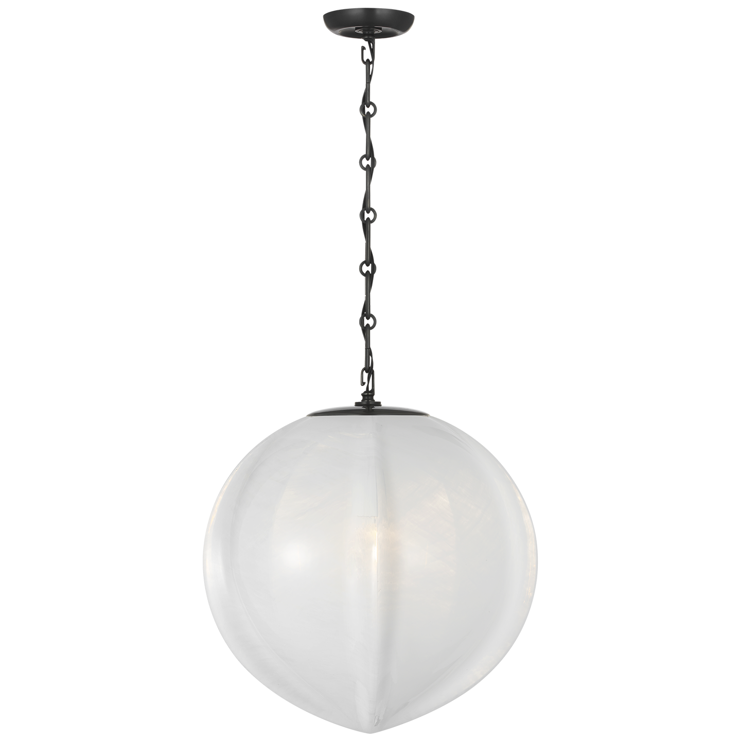 Rae 17" Pendant | Bronze | White Strie Glass