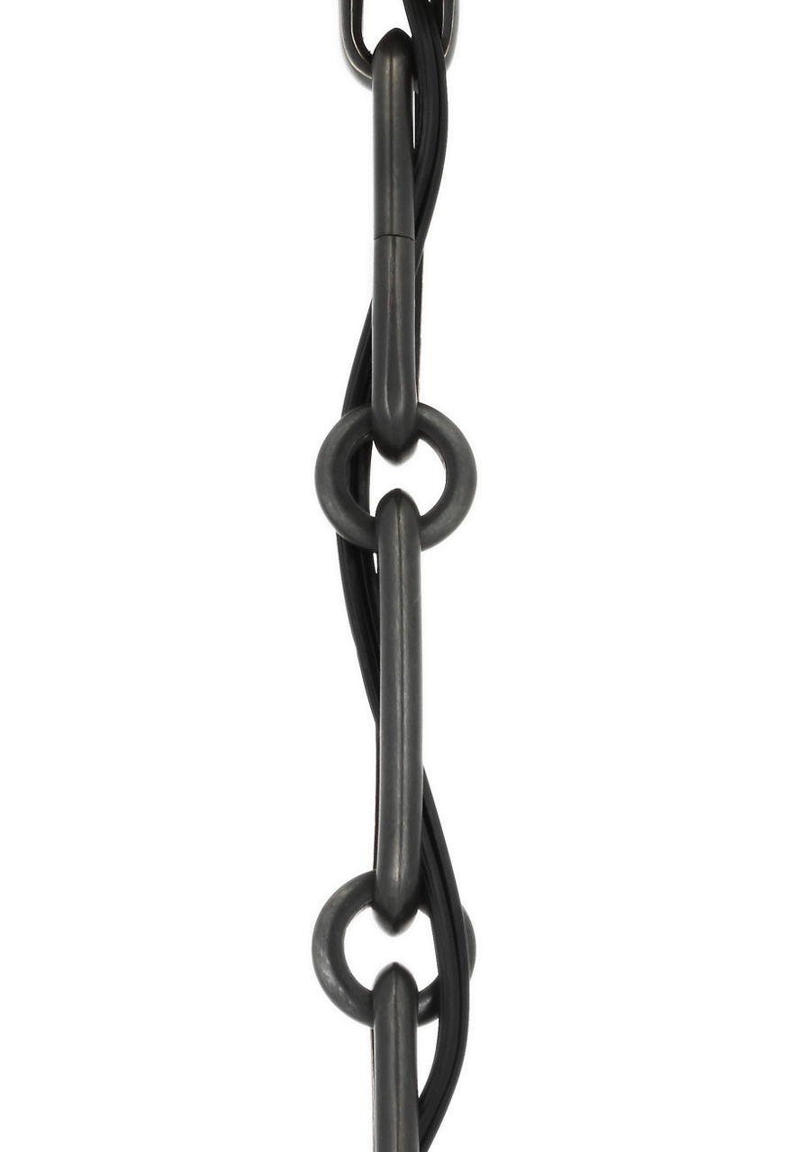 Rae 17" Pendant | Bronze | White Strie Glass