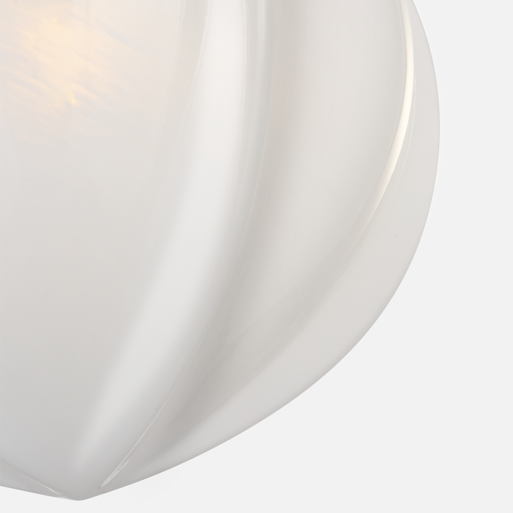 Rae 17" Pendant | Bronze | White Strie Glass