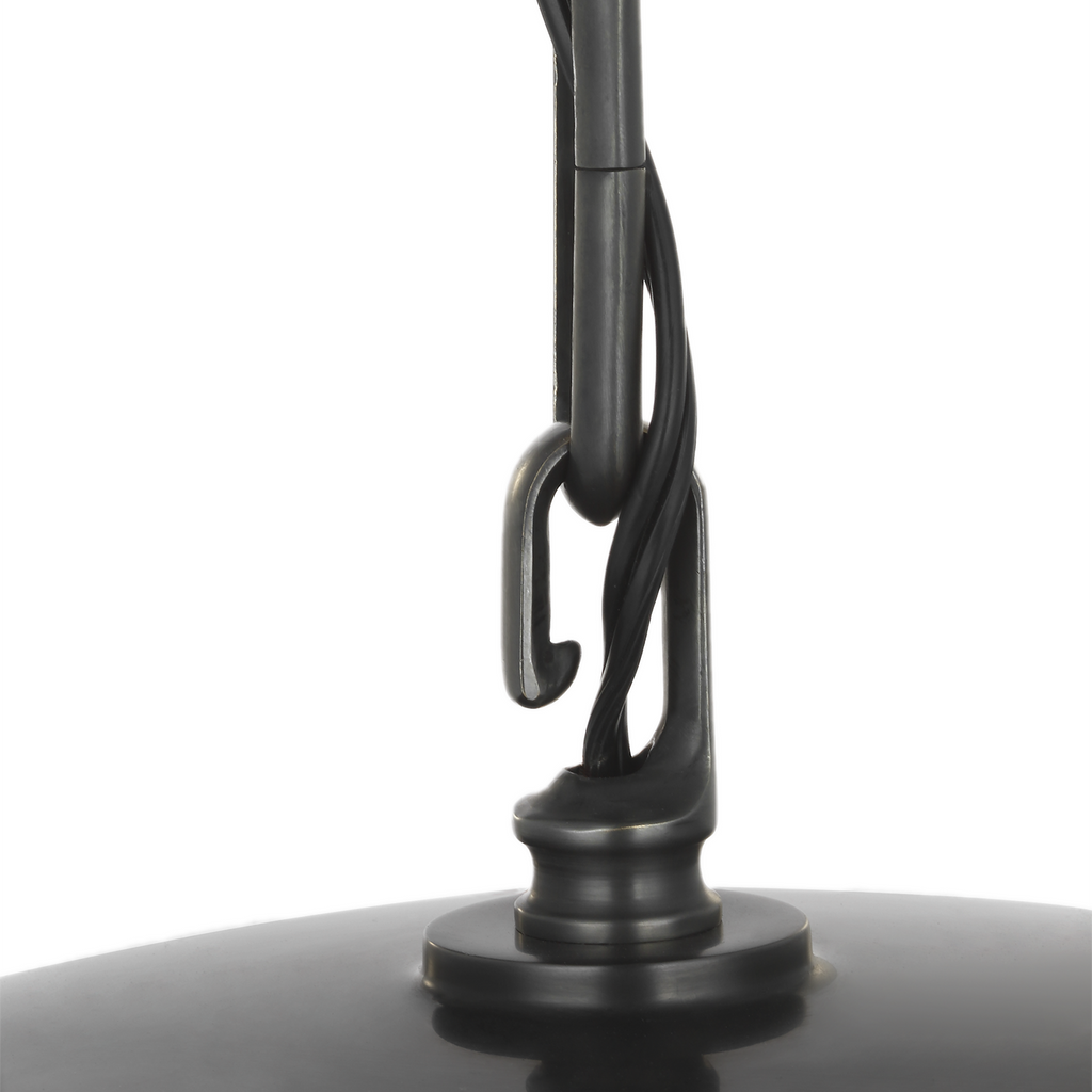 Rae 17" Pendant | Bronze | White Strie Glass