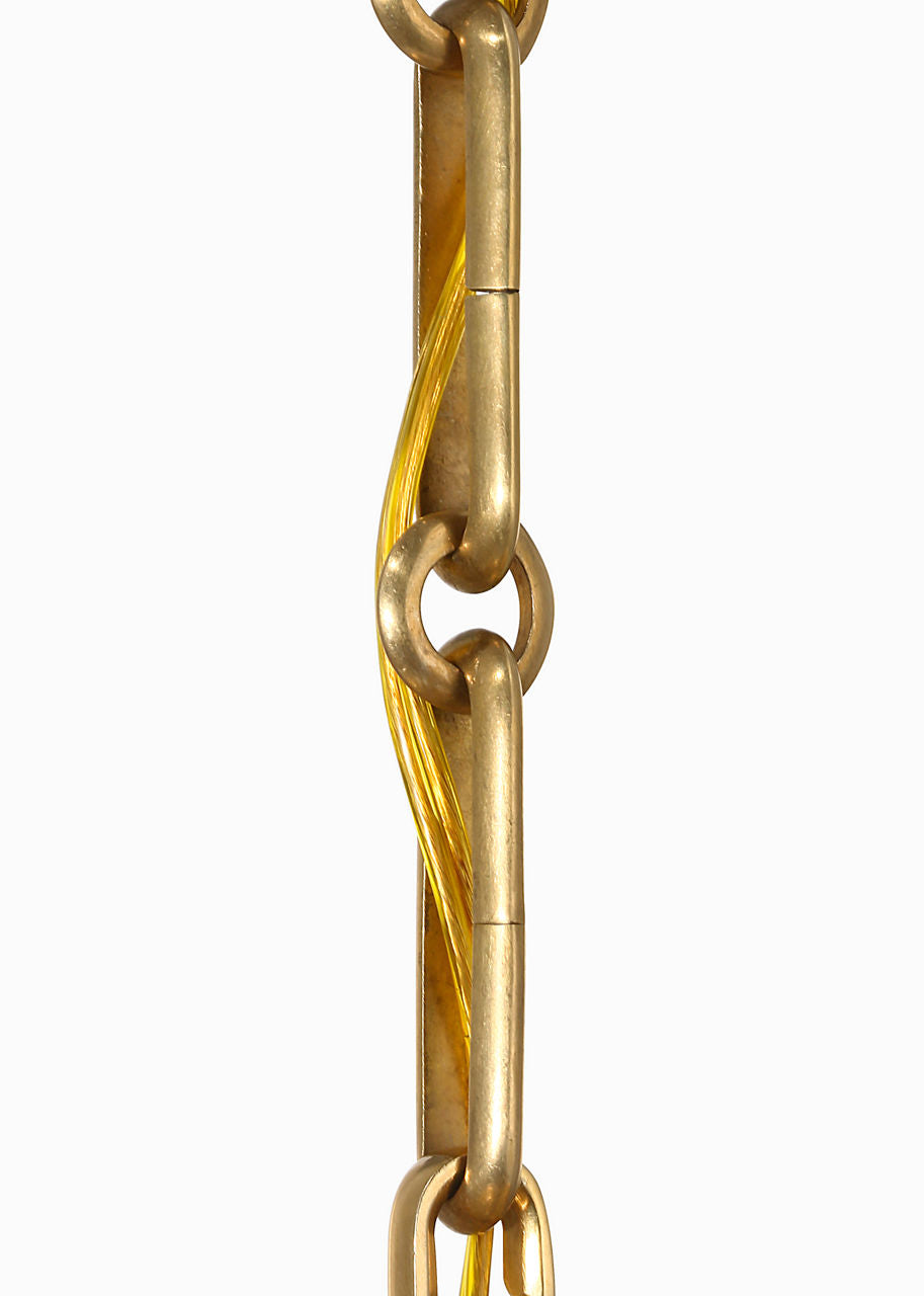 Rae 17" Pendant | Hand-Rubbed Antique Brass | White Strie Glass