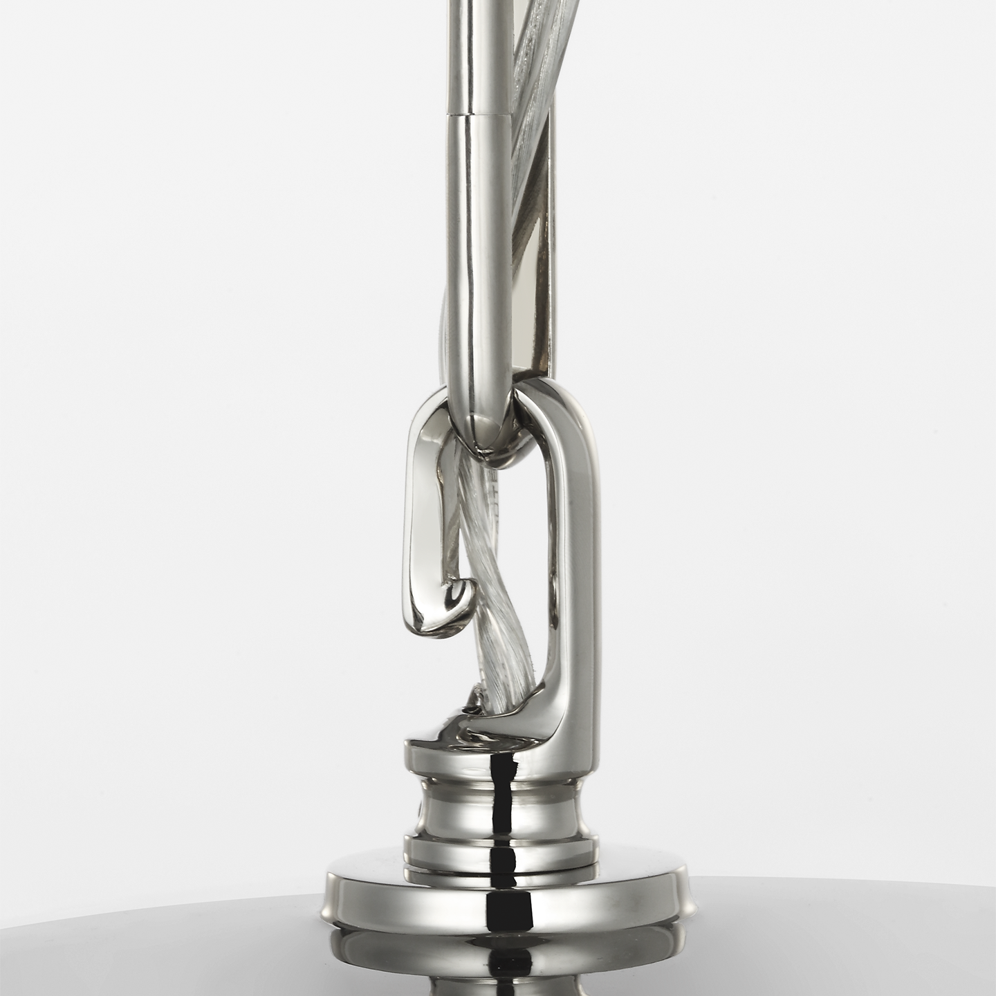 Rae 17" Pendant | Polished Nickel | White Strie Glass
