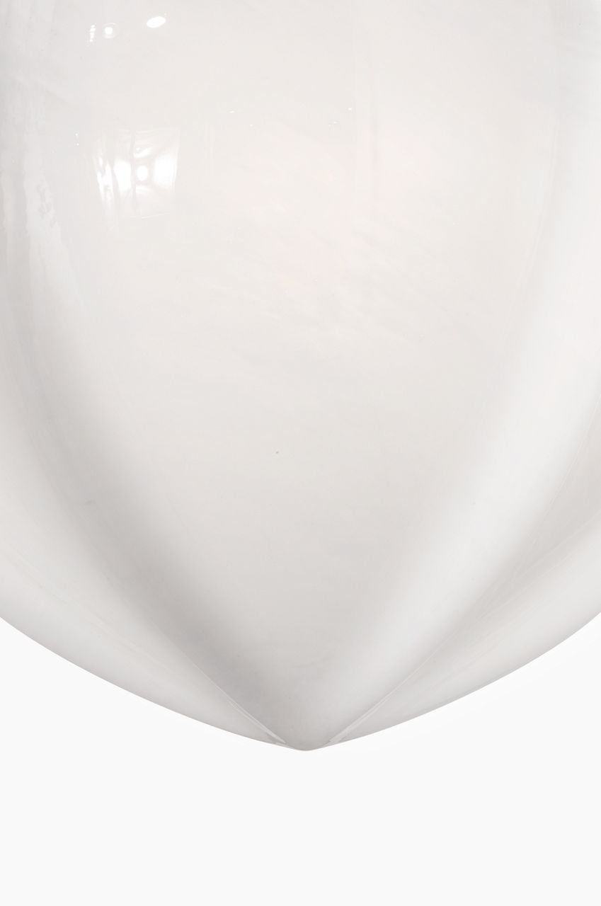 Rae 17" Pendant | Polished Nickel | White Strie Glass