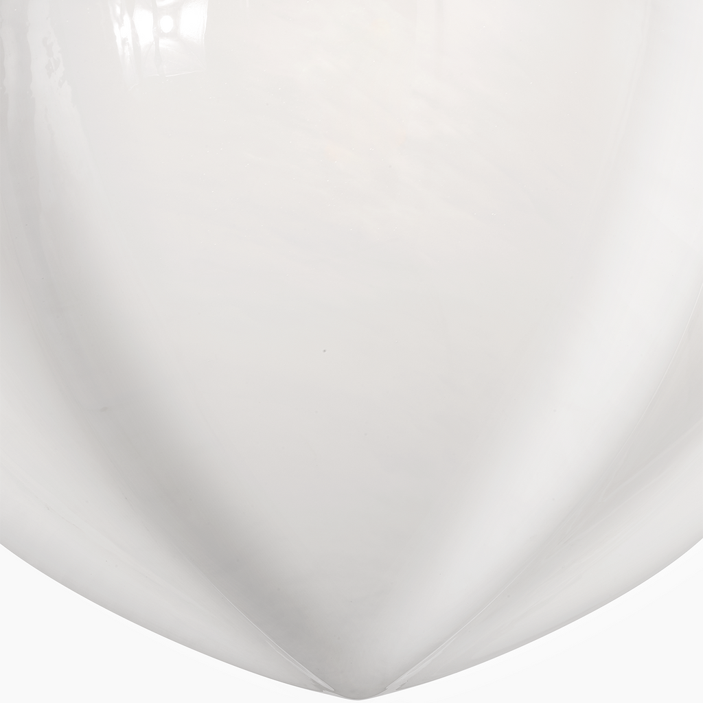 Rae 17" Pendant | Polished Nickel | White Strie Glass