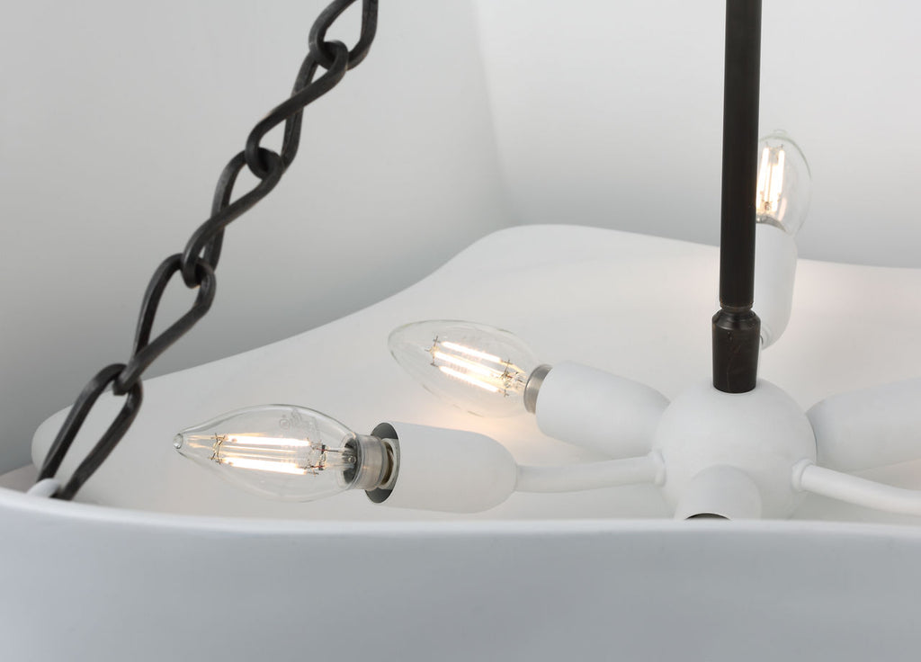 Ayers 31" Sculptural Chandelier | Bronze and Plaster White