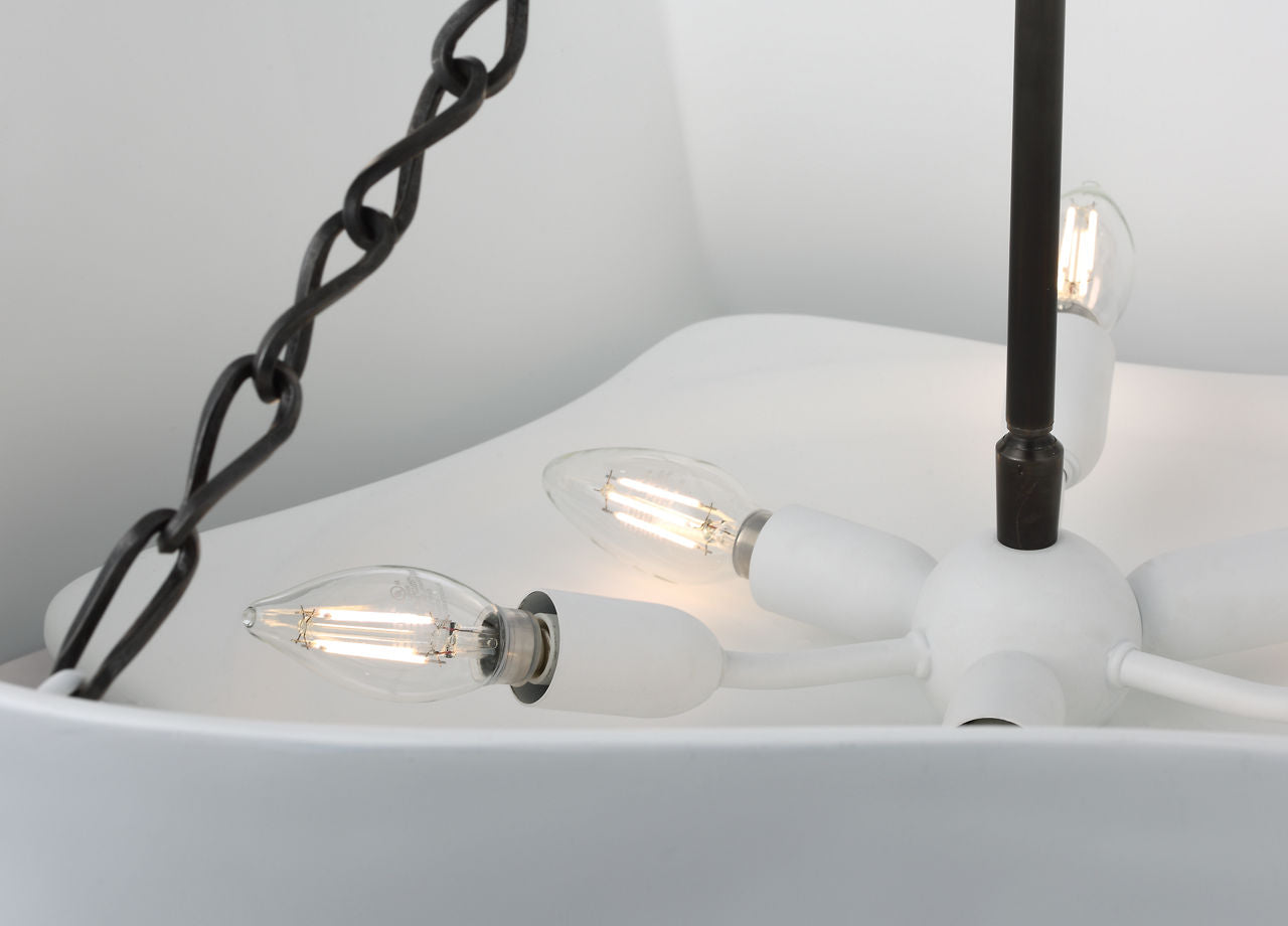 Ayers 31" Sculptural Chandelier | Bronze and Plaster White