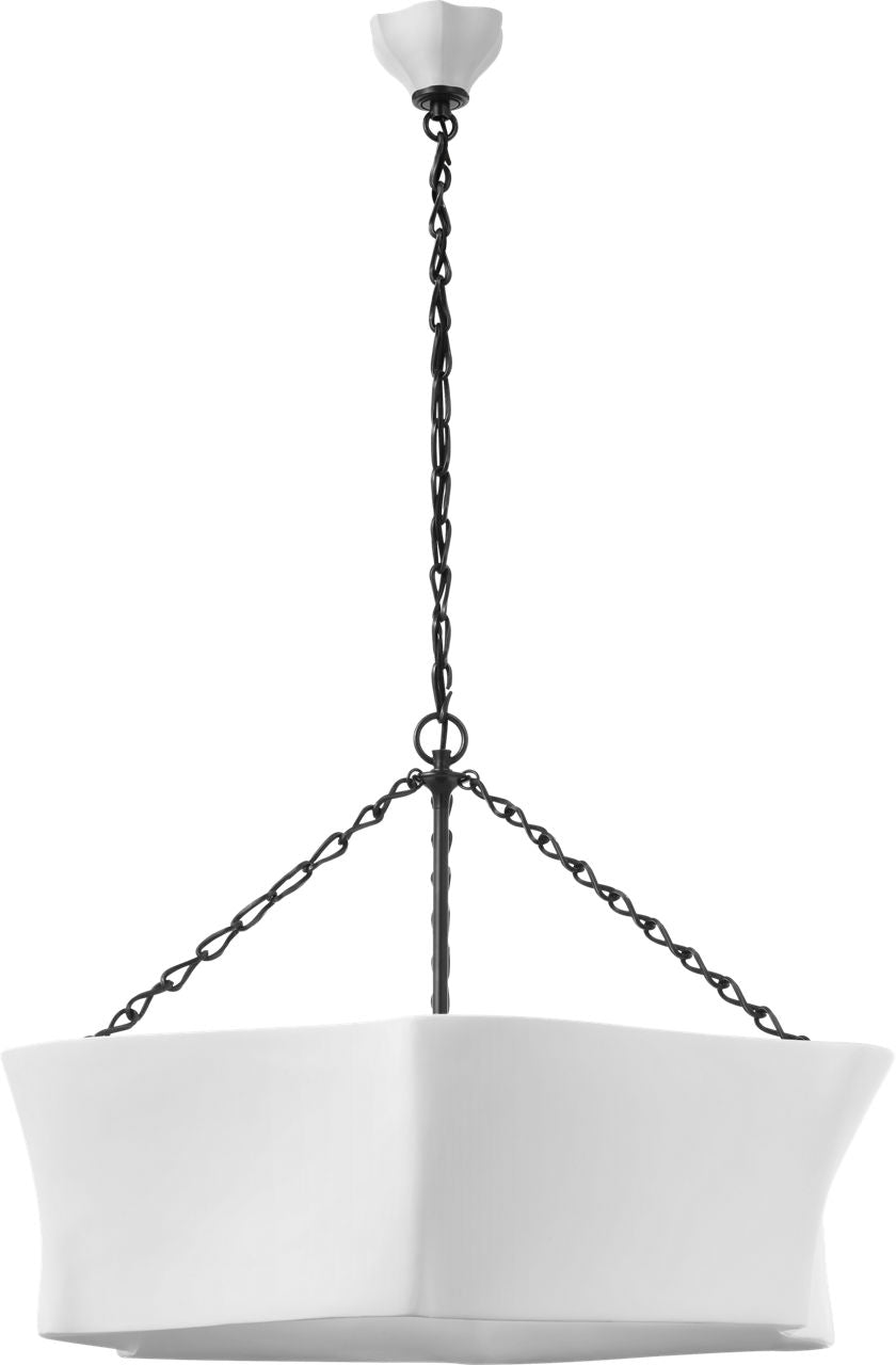 Ayers 31" Sculptural Chandelier | Bronze and Plaster White