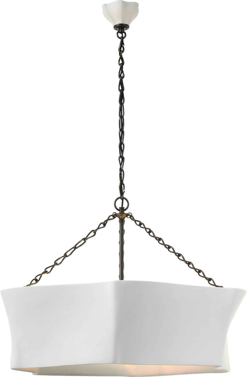 Ayers 31" Sculptural Chandelier | Bronze and Plaster White