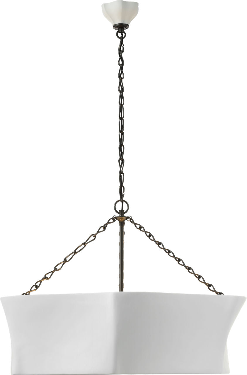 Ayers 31" Sculptural Chandelier | Bronze and Plaster White