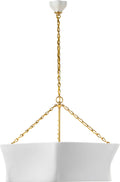 Ayers 31" Sculptural Chandelier | Hand-Rubbed Antique Brass and Plaster White