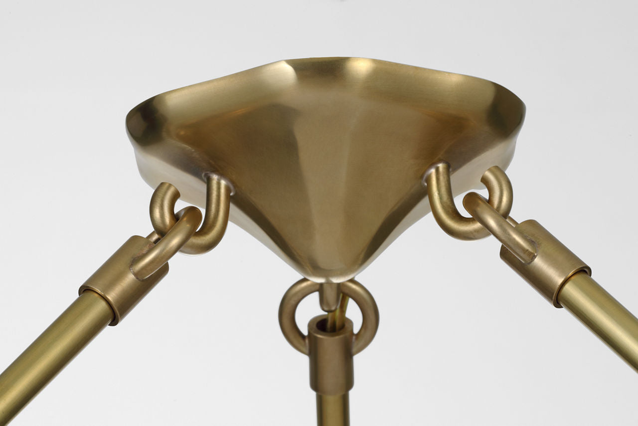 Rhine 36" Ring Chandelier | Hand-Rubbed Antique Brass | Crystal