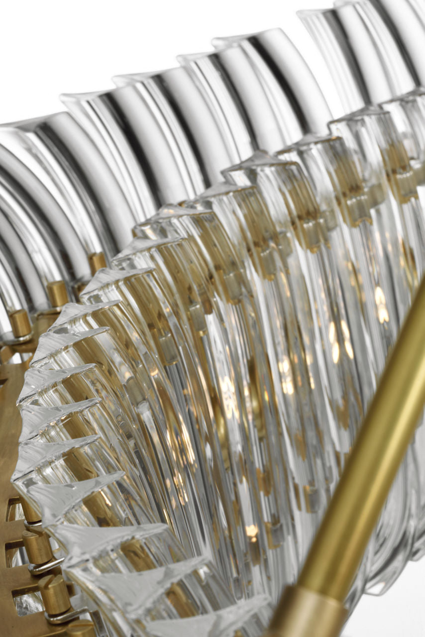 Rhine 36" Ring Chandelier | Hand-Rubbed Antique Brass | Crystal