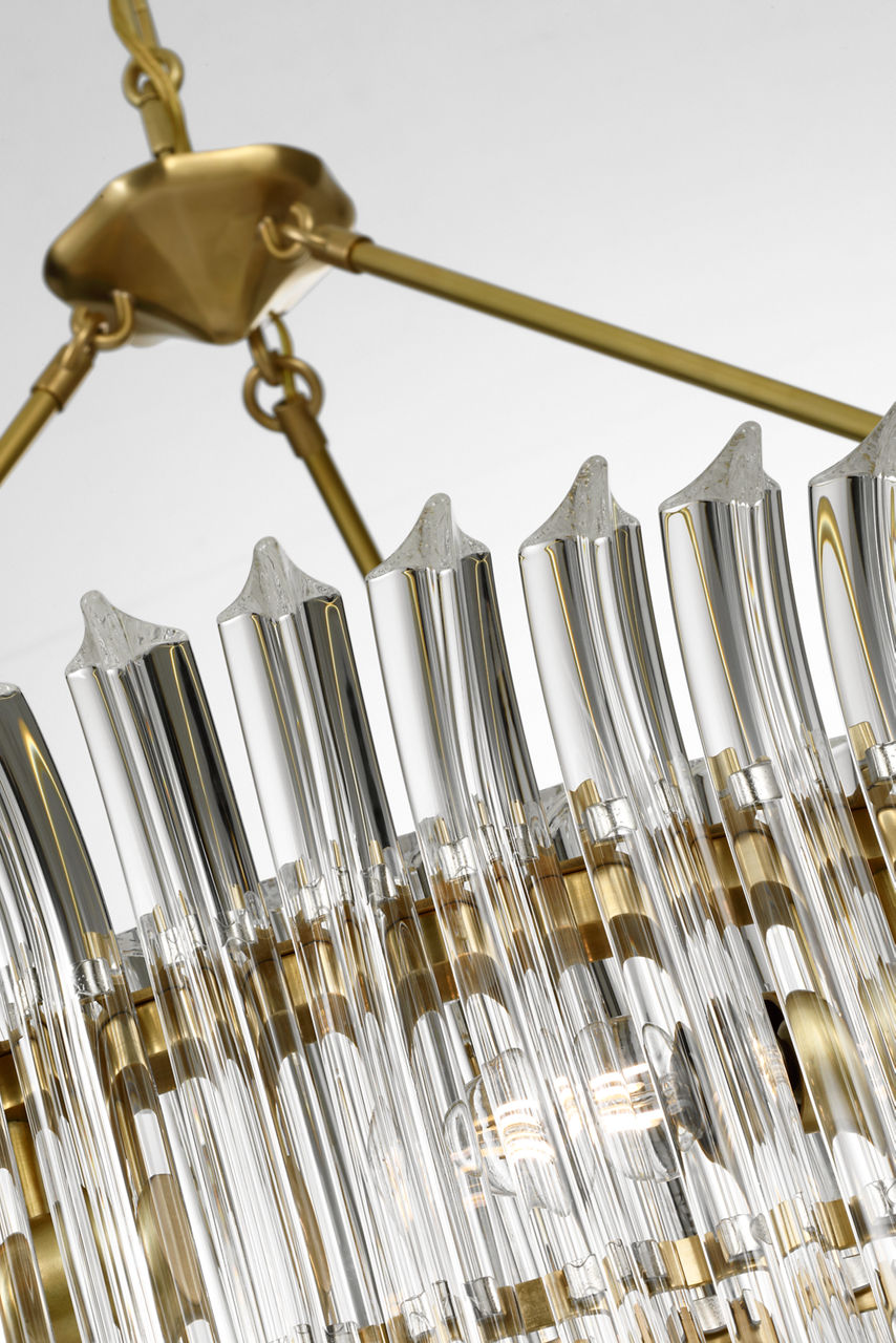 Rhine 36" Ring Chandelier | Hand-Rubbed Antique Brass | Crystal