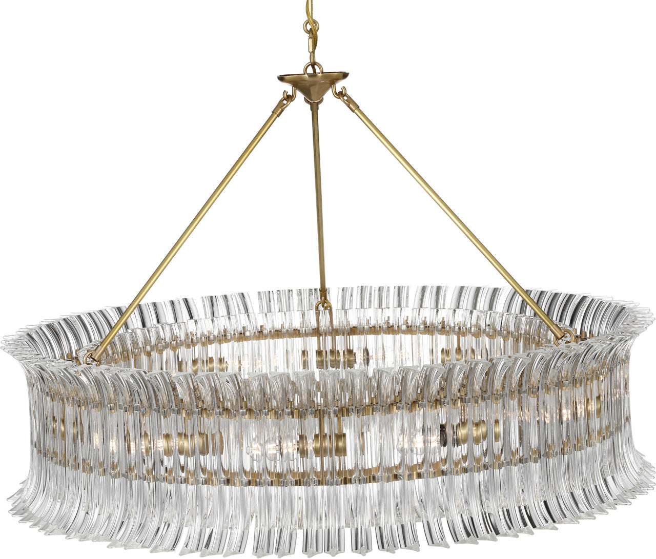 Rhine 36" Ring Chandelier | Hand-Rubbed Antique Brass | Crystal