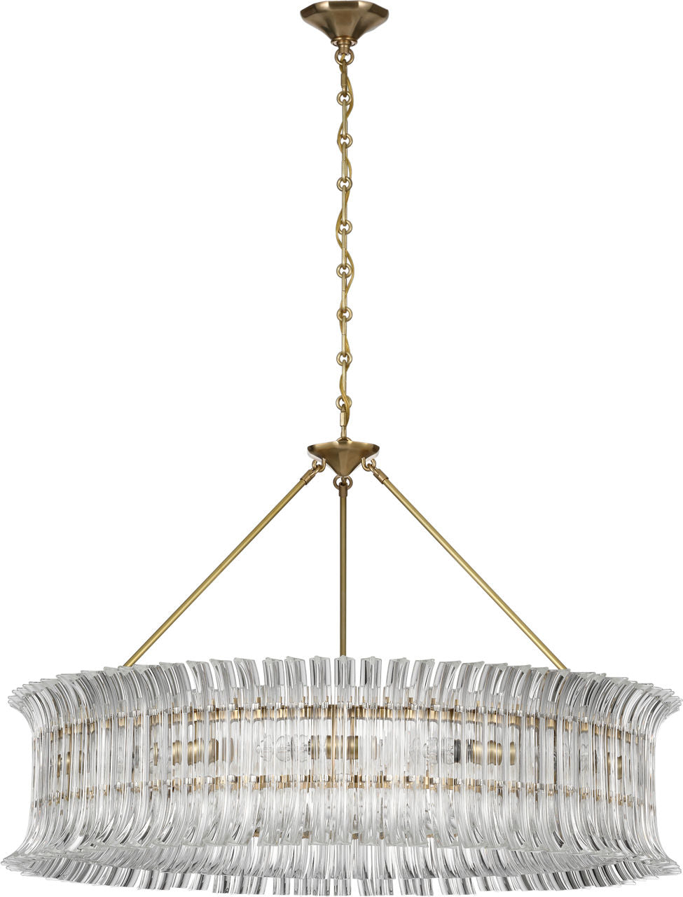 Rhine 36" Ring Chandelier | Hand-Rubbed Antique Brass | Crystal