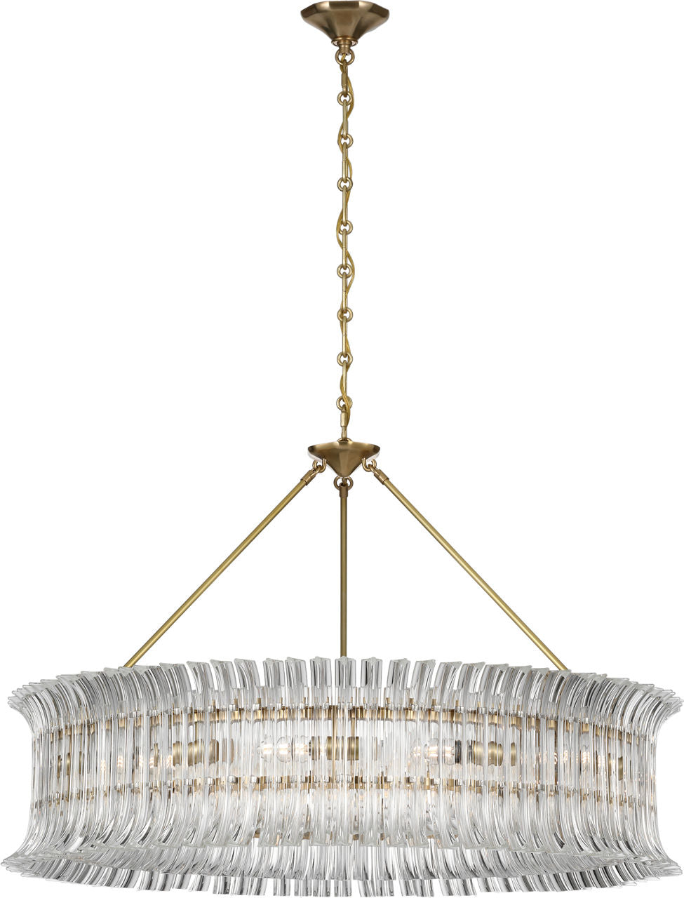 Rhine 36" Ring Chandelier | Hand-Rubbed Antique Brass | Crystal