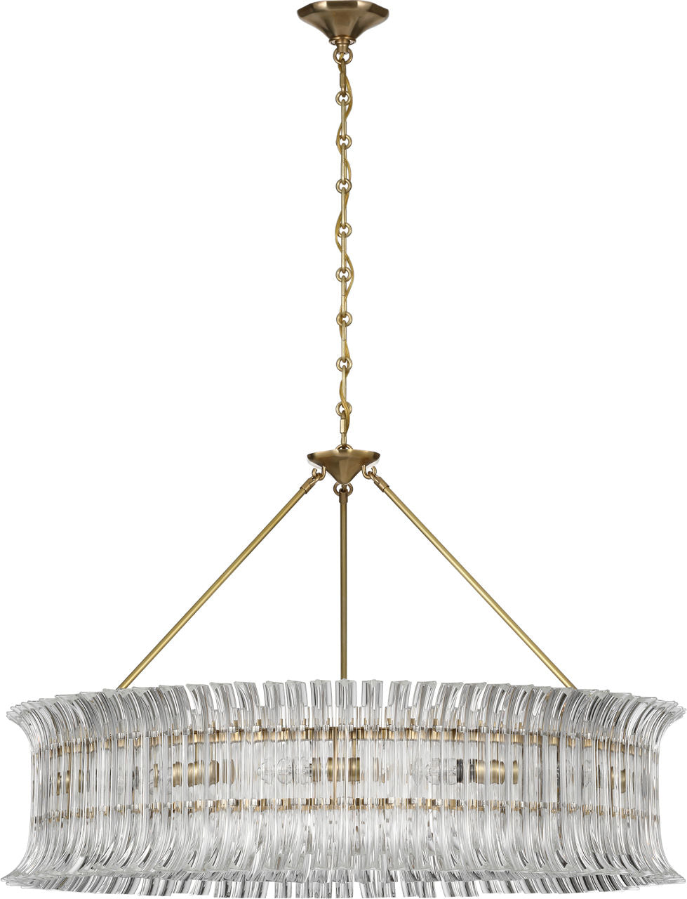 Rhine 36" Ring Chandelier | Hand-Rubbed Antique Brass | Crystal