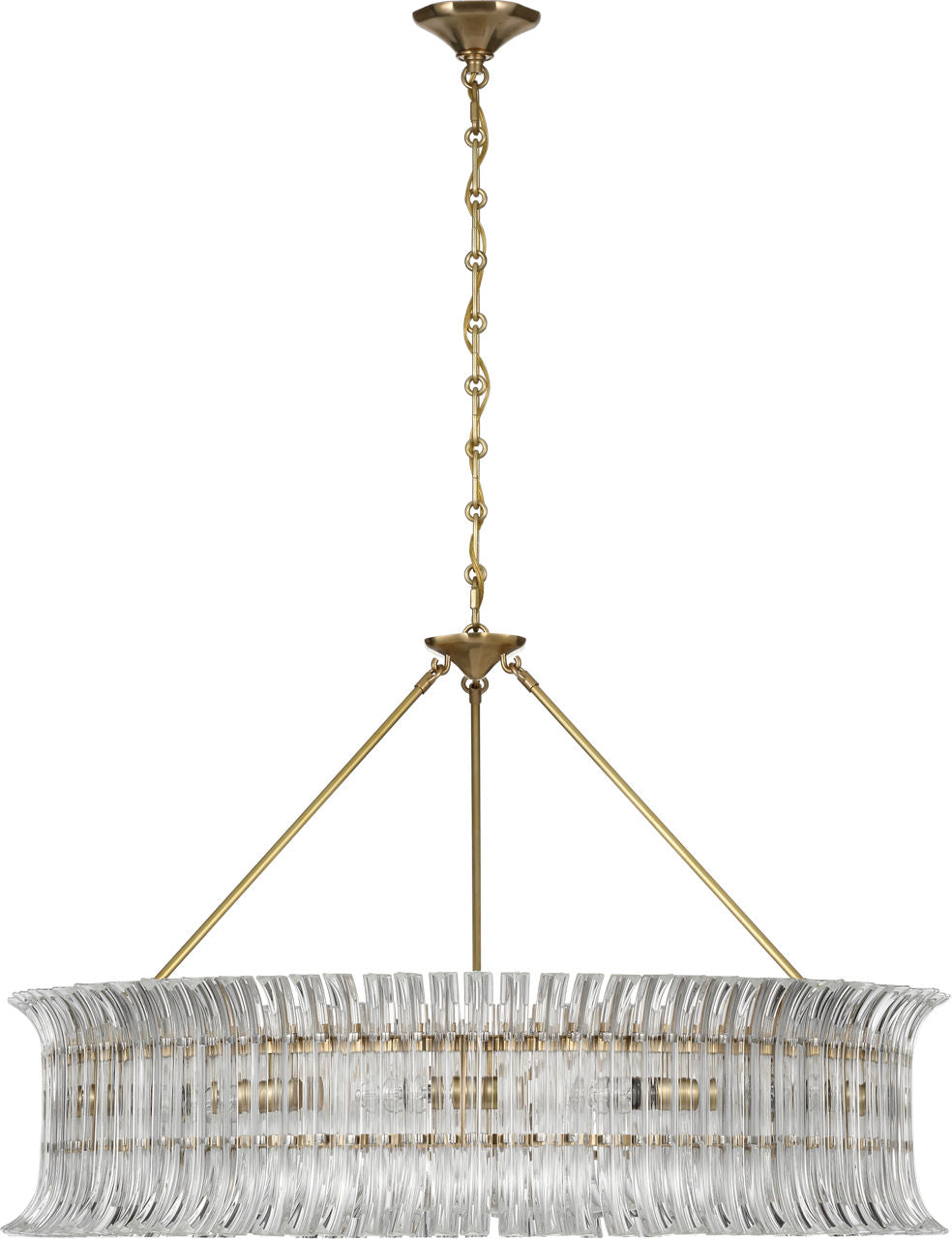 Rhine 36" Ring Chandelier | Hand-Rubbed Antique Brass | Crystal