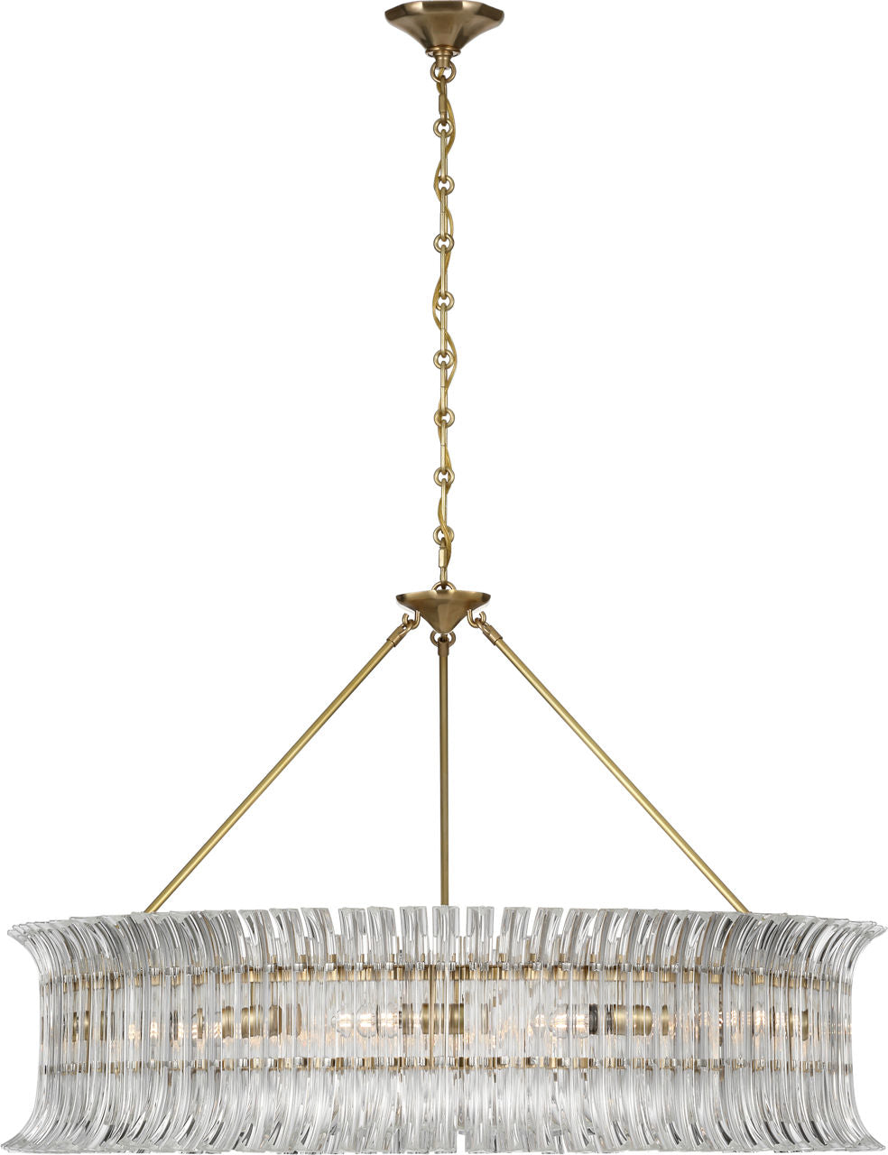 Rhine 36" Ring Chandelier | Hand-Rubbed Antique Brass | Crystal