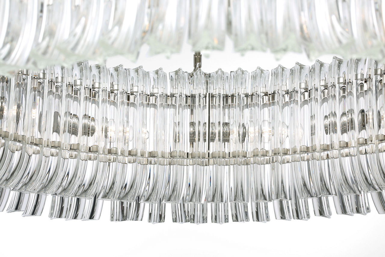 Rhine 36" Ring Chandelier | Polished Nickel | Crystal