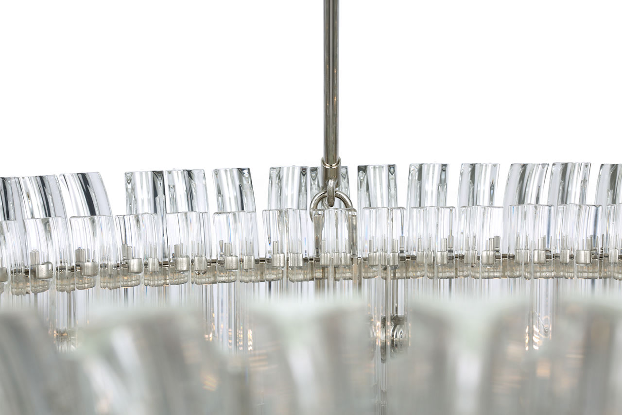 Rhine 36" Ring Chandelier | Polished Nickel | Crystal