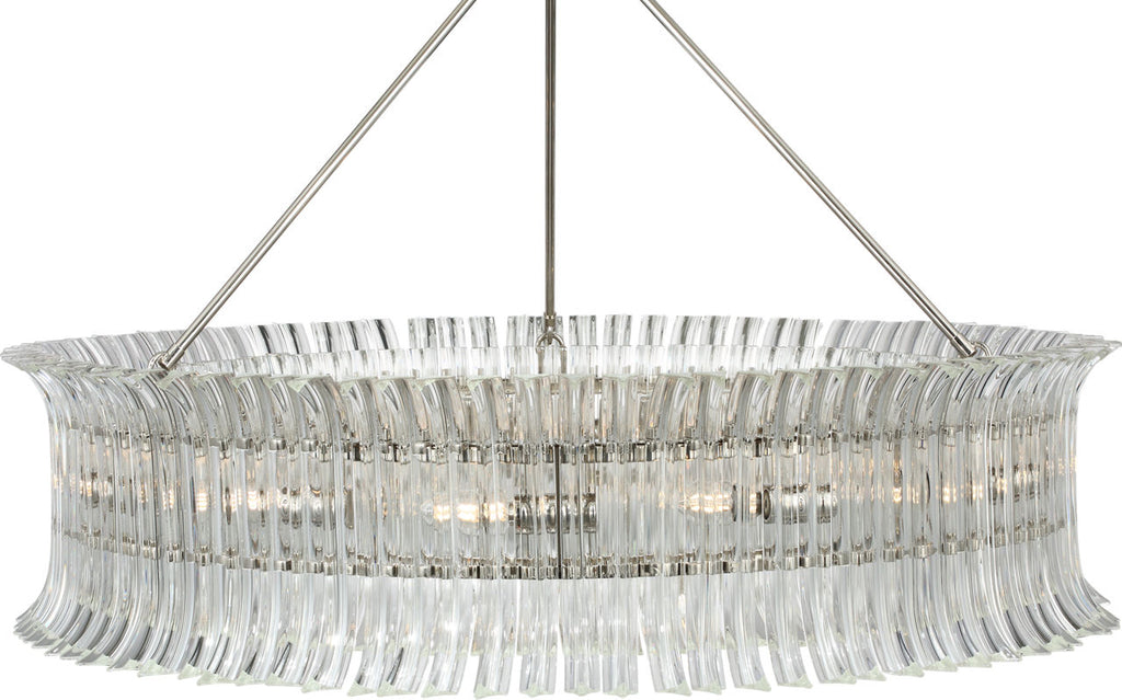 Rhine 36" Ring Chandelier | Polished Nickel | Crystal