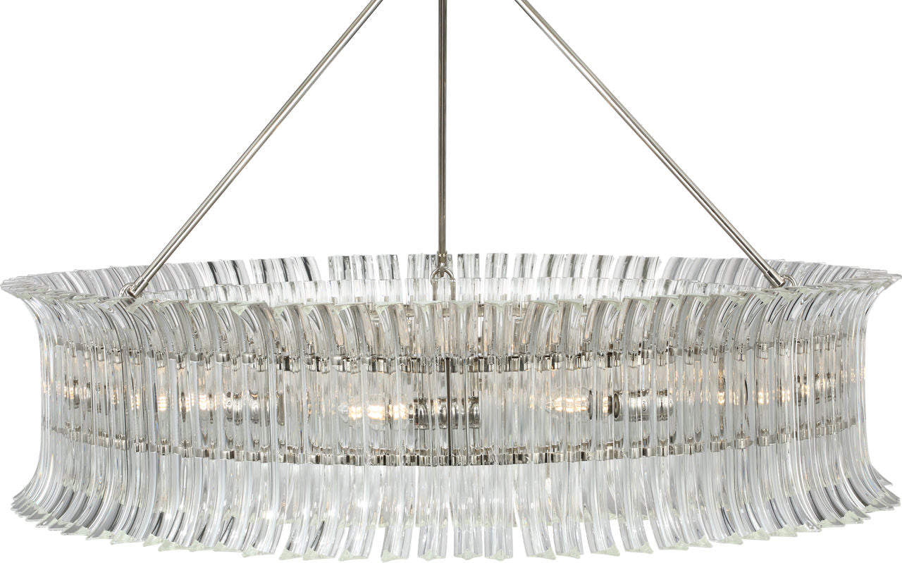 Rhine 36" Ring Chandelier | Polished Nickel | Crystal