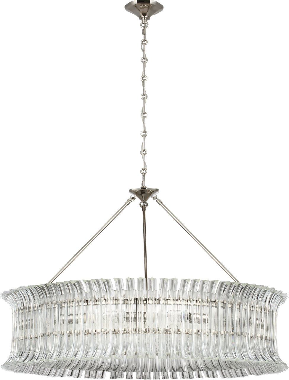 Rhine 36" Ring Chandelier | Polished Nickel | Crystal