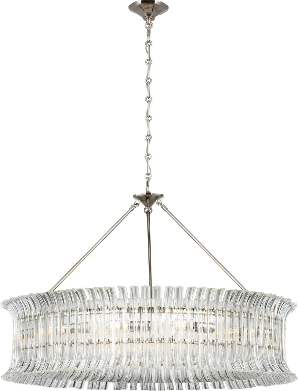 Rhine 36" Ring Chandelier | Polished Nickel | Crystal