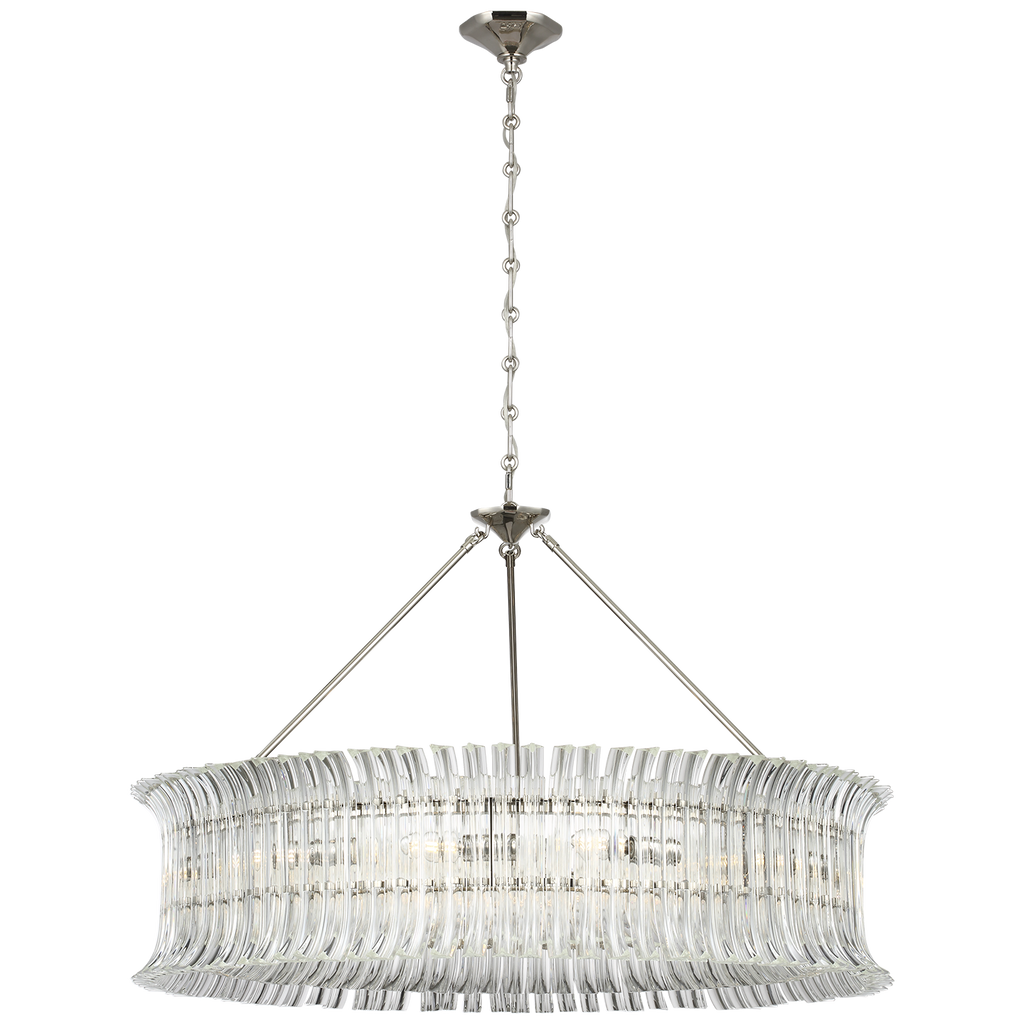 Rhine 36" Ring Chandelier | Polished Nickel | Crystal