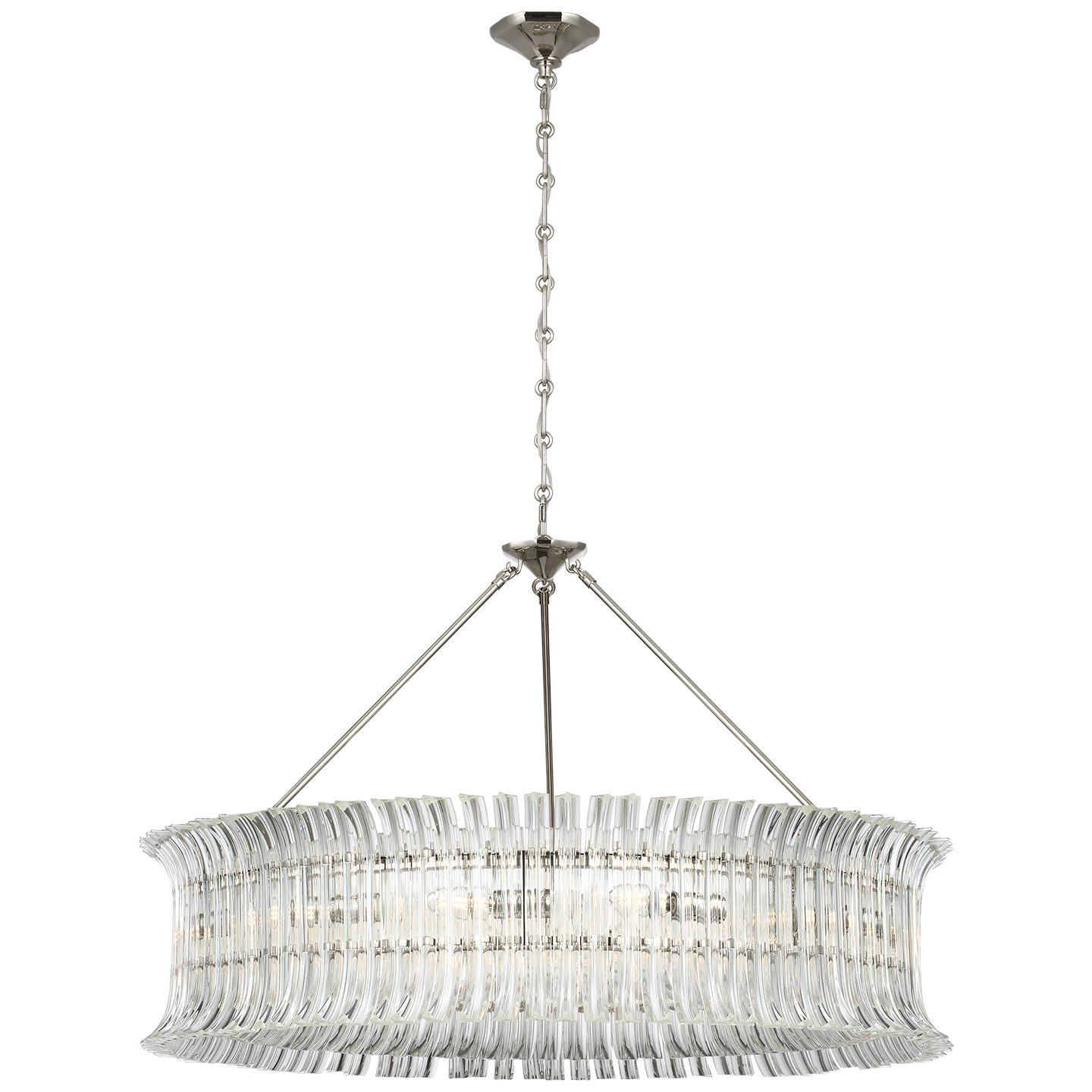 Rhine 36" Ring Chandelier | Polished Nickel | Crystal