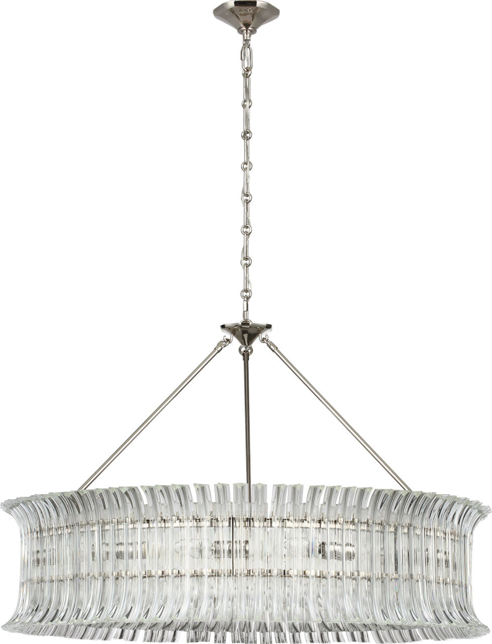 Rhine 36" Ring Chandelier | Polished Nickel | Crystal