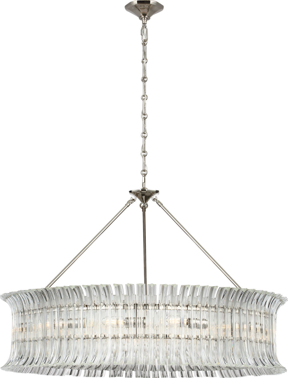 Rhine 36" Ring Chandelier | Polished Nickel | Crystal