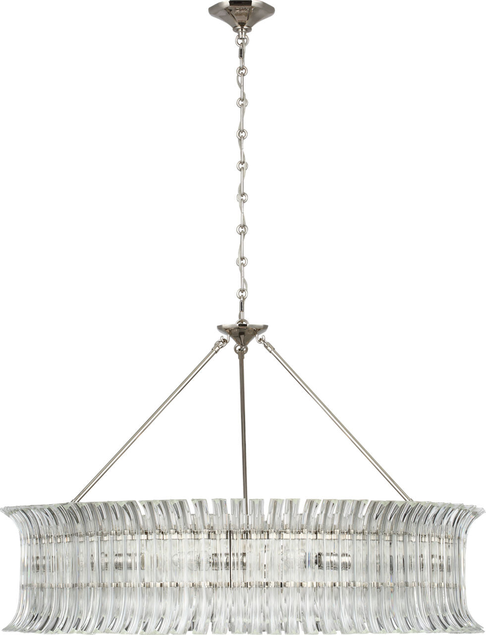 Rhine 36" Ring Chandelier | Polished Nickel | Crystal